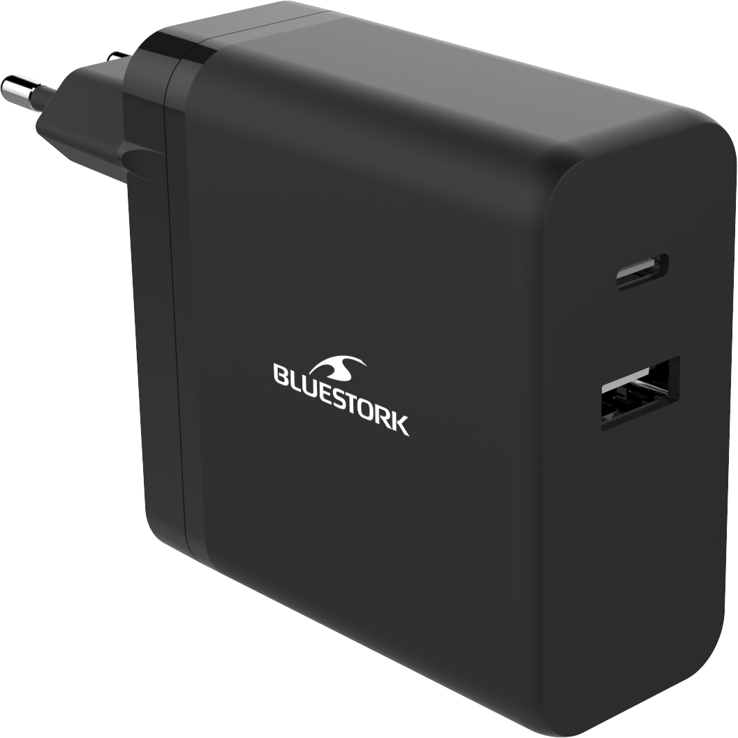 Bluestork Chargeur secteur vers USB et USB-C - 65W - Noir (NB-PW-65-C) - Achat / Vente Accessoire alimentation sur Cybertek.fr - 3