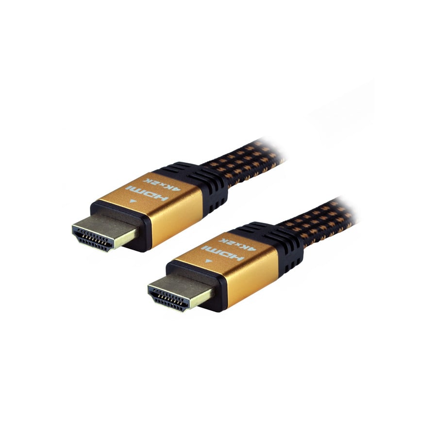 Câble plat tressé HDMI - Mâle / mâle - 3m - Connectique PC - 0