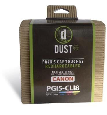 DUST Eco Pack 5 cart. rechargeables PGI5-CLI8 - Cybertek.fr - 0