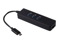 MCL Samar Adaptateur réseau - USB-C - RJ-45 - 3 x USB 3.0 - Hub - 0