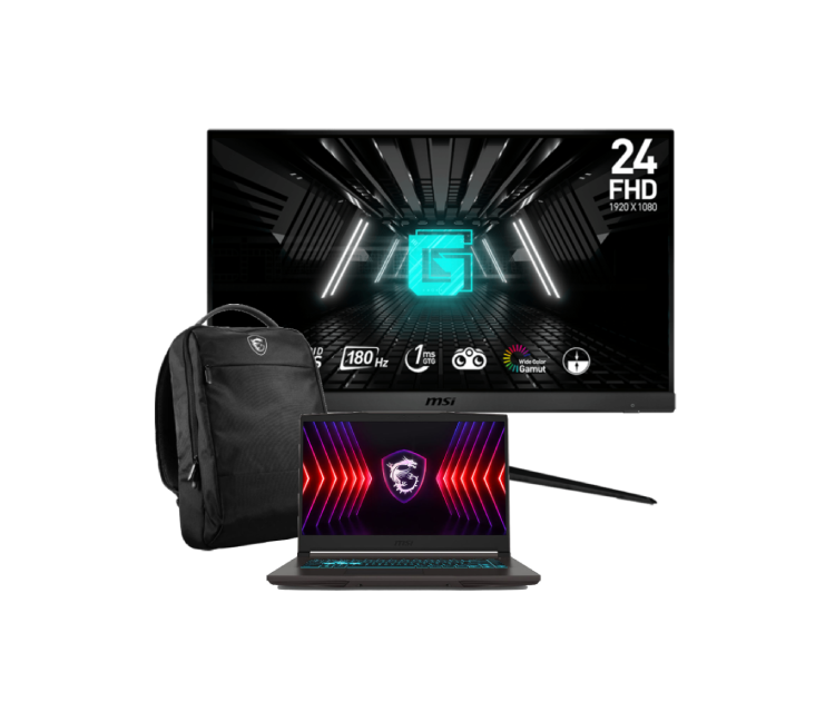 PC portable MSI Thin A15 B7VF - 15.6" FHD Ryzen 5 7535HS RTX 4060 16Go 512Go W11 + Ecran 24" + Sac à dos Essential Cybertek