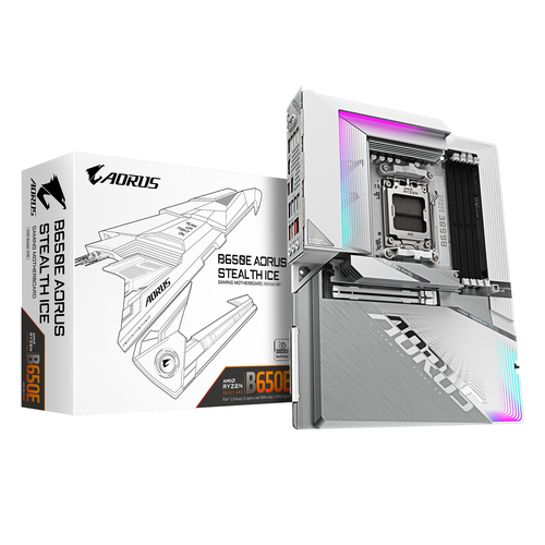 image produit Gigabyte B650E AORUS STEALTH ICE - B650/AM5/DDR5/ATX Cybertek