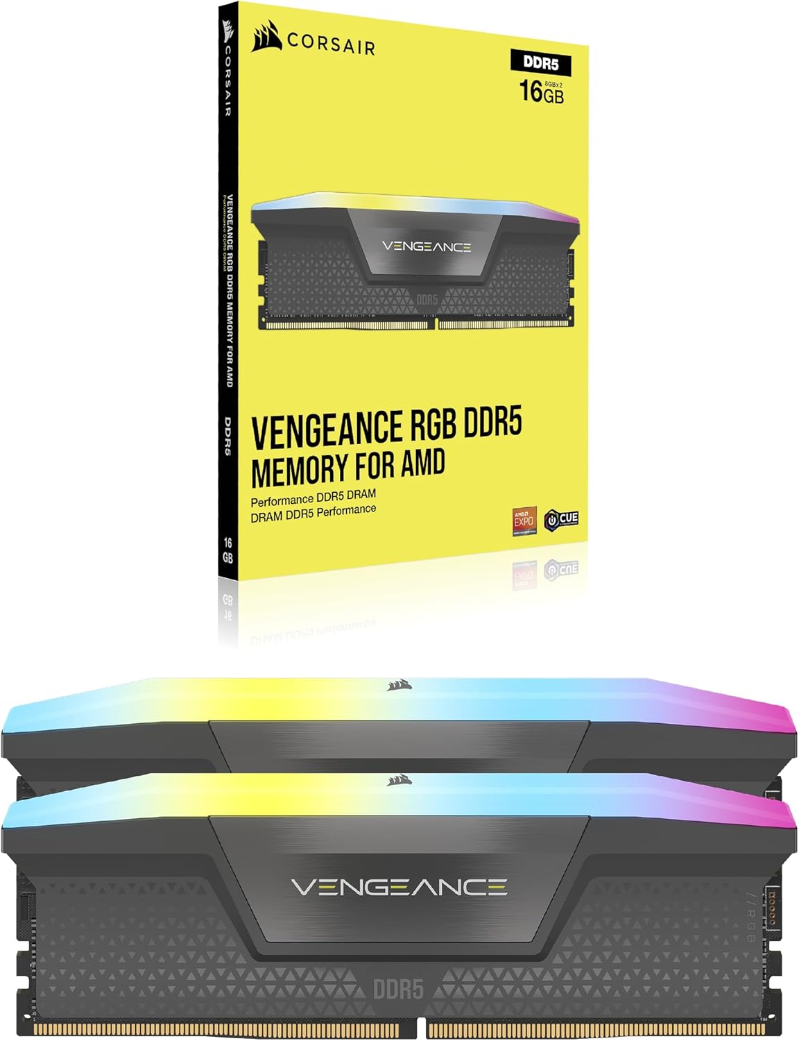 Corsair Vengeance RGB 64Go (2x32Go) DDR5 6000MHz - Mémoire PC Corsair sur Cybertek.fr - 1