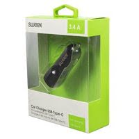 Chargeur allume-cigare USB / USB-C - 3,4 A - Noir - Accessoire téléphonie Cybertek - 7