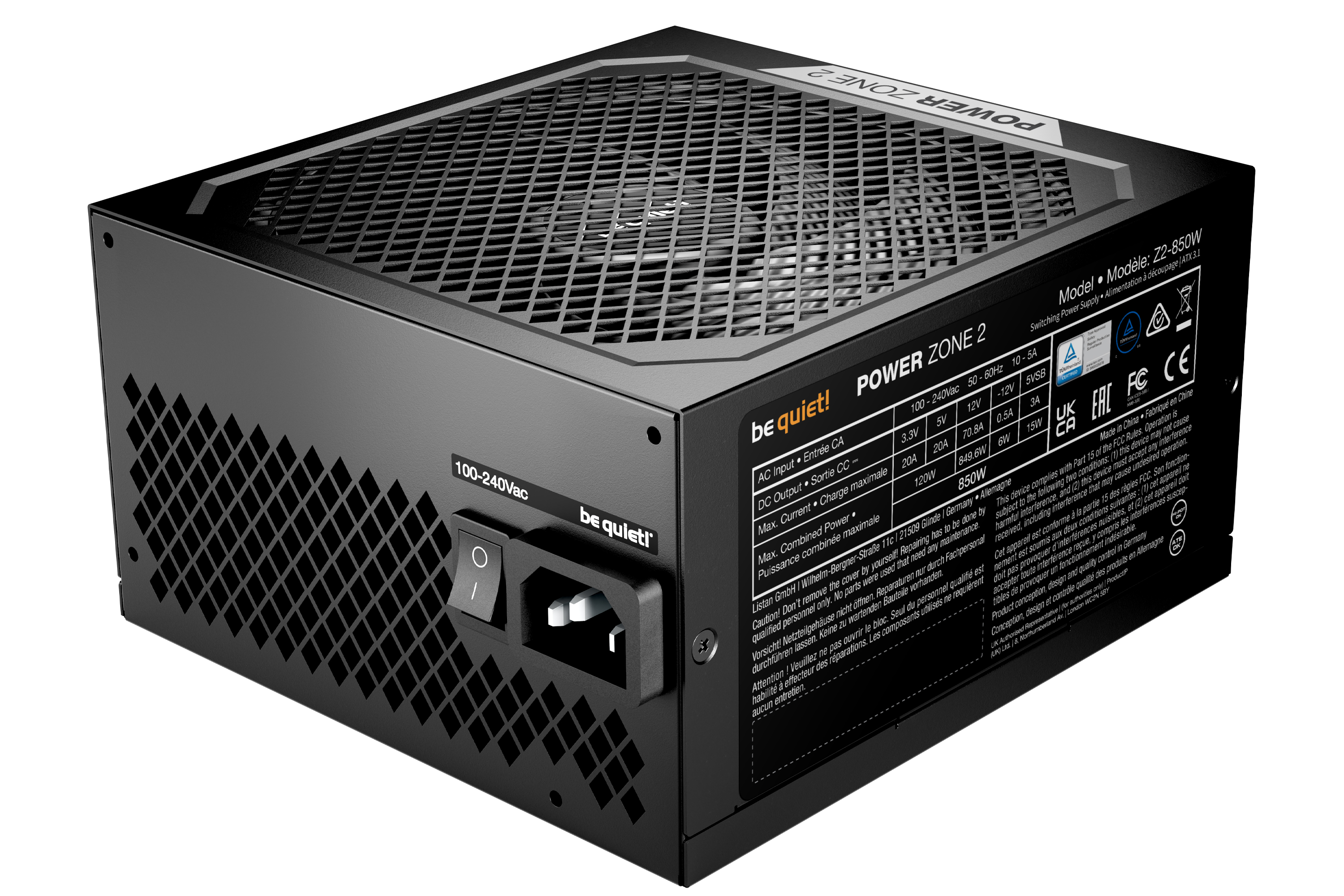 be quiet! Power Zone 2 - ATX 3.1 850W - 80+ Platinum - Noir (BP007EU) - Achat / Vente Alimentation sur Cybertek.fr - 3