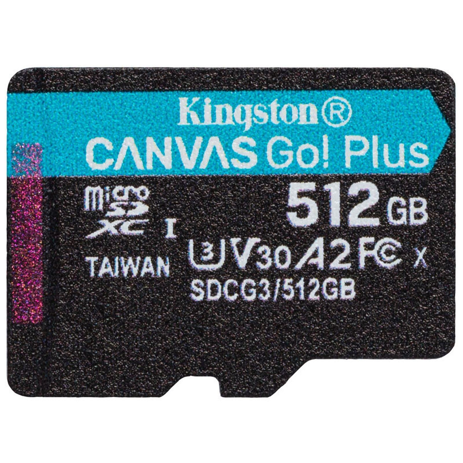Kingston Micro SDHC 512Go C10 A2 V30 + Adapt - Carte mémoire