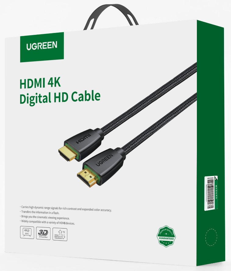 Câble HDMI vers HDMI/Tressé/3m/Noir - Connectique TV/Hifi/Video - 1