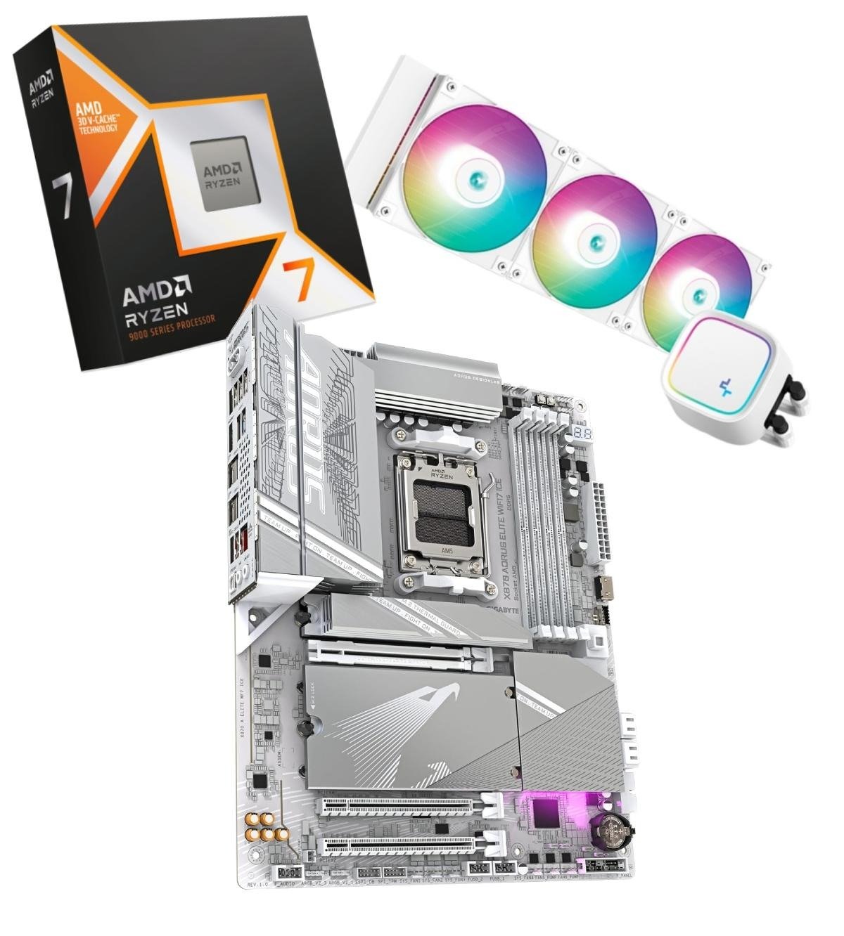 ICE Pack X - 9800x3D + X870 A ELITE ICE + LE720 WH - Cybertek.fr - 0