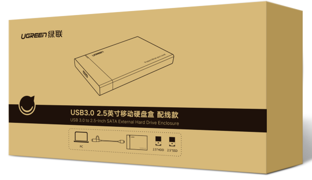 UGREEN USB-C vers USB-A+C/HDD/SSD/2.5"SATA/6T/0.50m - Boîtier externe - 1