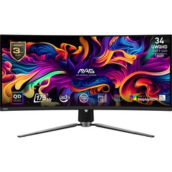 image produit MSI MAG 341CQP - 34" CURVE QD-OLED UWQHD 175Hz 0.03ms USB-C KVM Cybertek