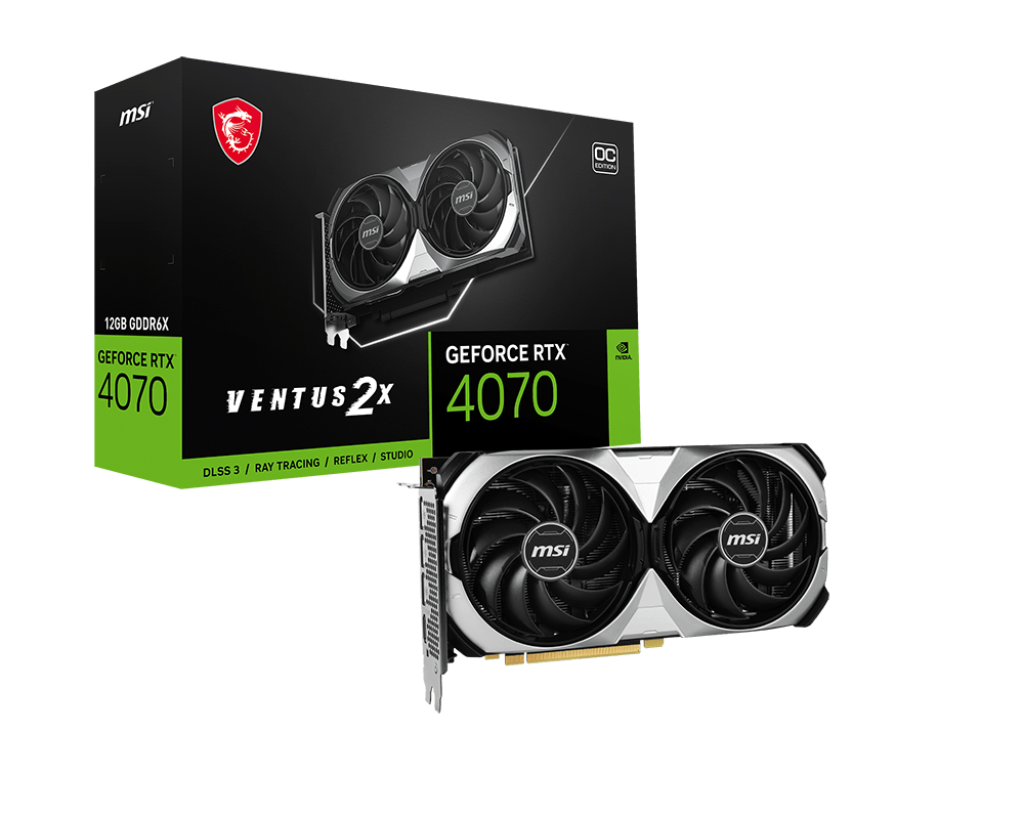 MSI GeForce RTX 4070 VENTUS 2X E1 12G OC  - Carte graphique MSI - 0