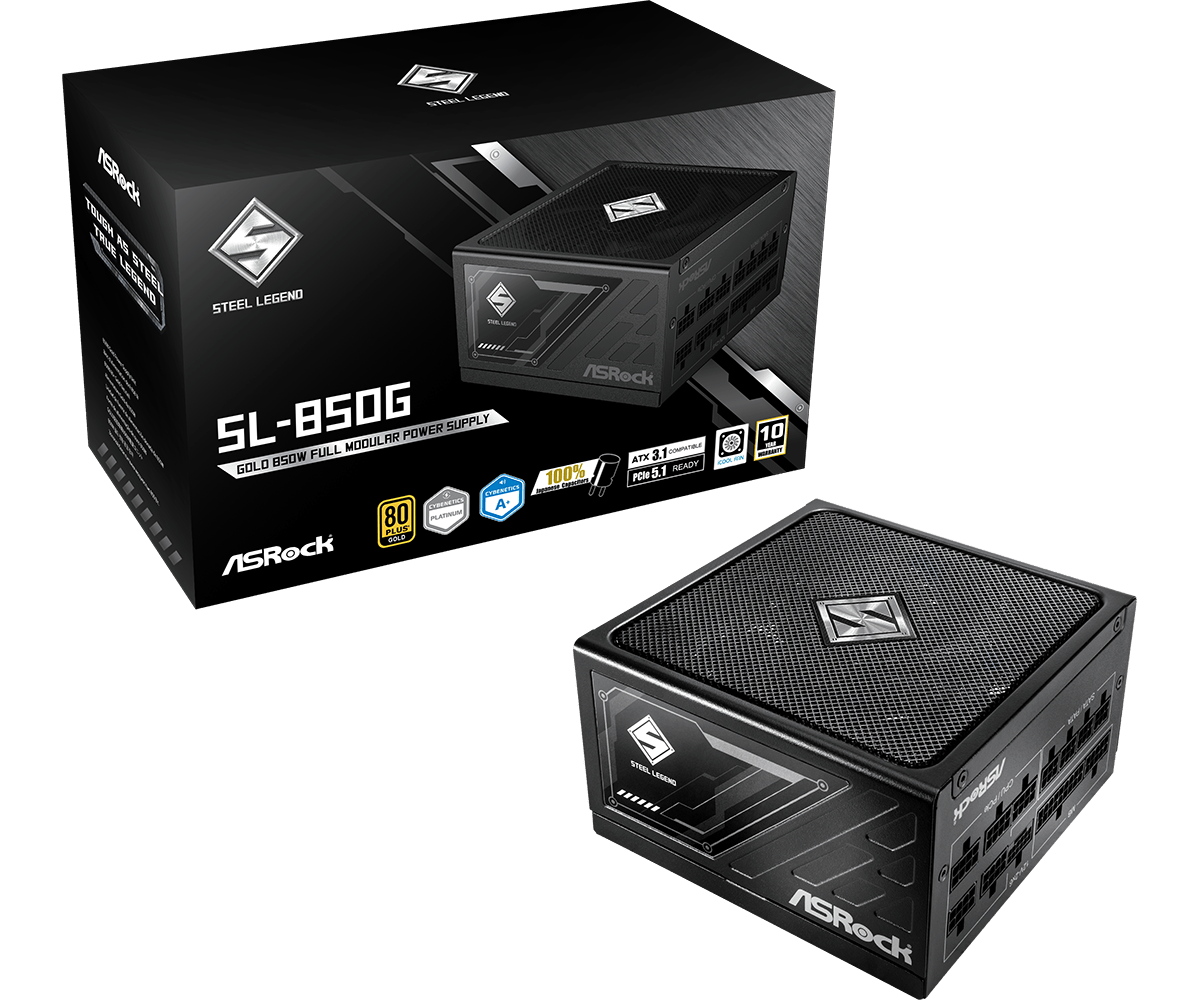 ASRock Steel Legend SL-850G - 850W - 80+ Gold - Noir (90-UXS085-GFEAAA) - Achat / Vente Alimentation sur Cybertek.fr - 0