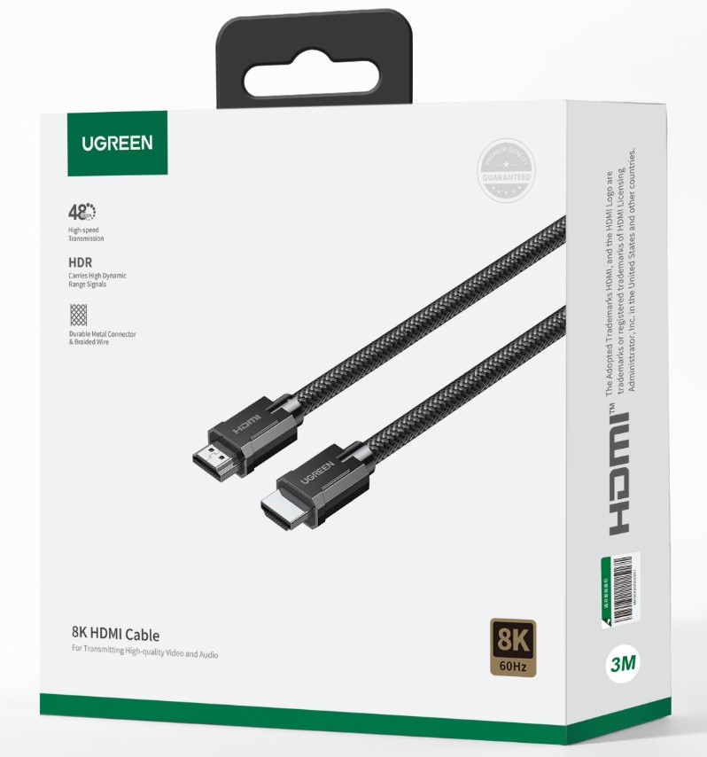 Câble HDMI 2.1 vers HDMI 2.1/Tressé/3m/Noir - 1