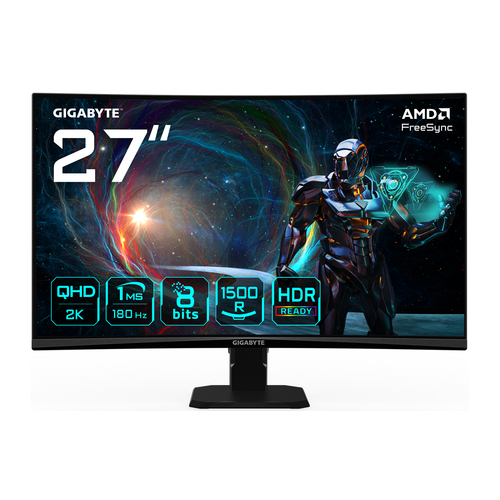 Ecran PC Gigabyte GS27QCA - 27" CURVE QHD 180Hz VA 1ms HDR Adaptive Sync Cybertek