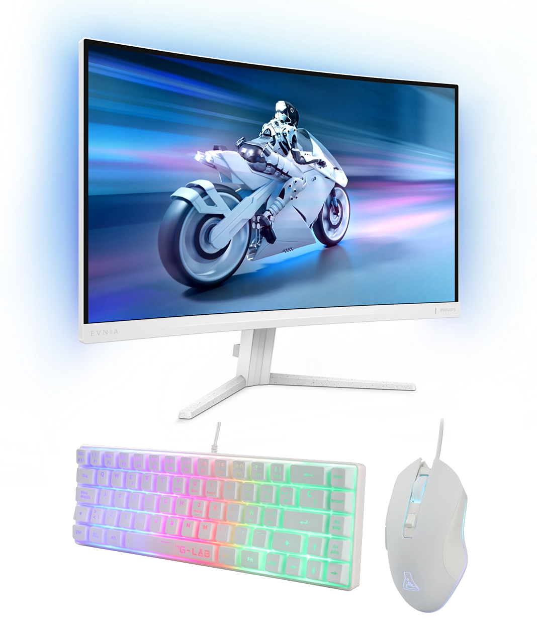 Ecran PC Philips Evnia 27" CURVE FHD 180Hz Fast-VA 0.5ms Ambiglow RGB Adaptive Sync + Combo Gaming clavier souris Cybertek