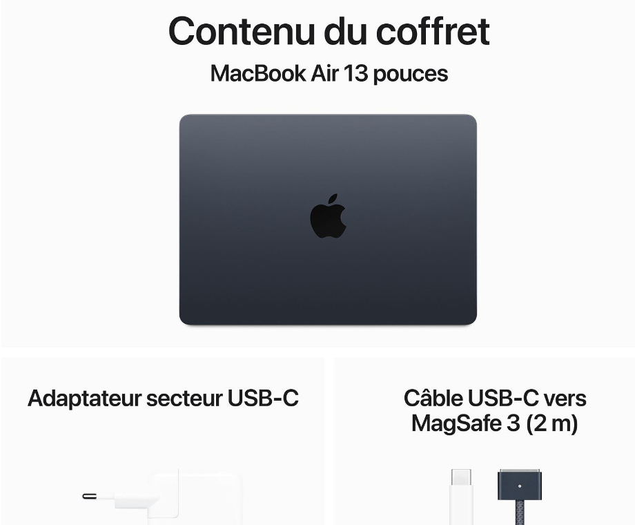 Apple Macbook Air M3 15" 24Go/512Go Minuit (MC9L4FN/A) - Achat / Vente MacBook sur Cybertek.fr - 3