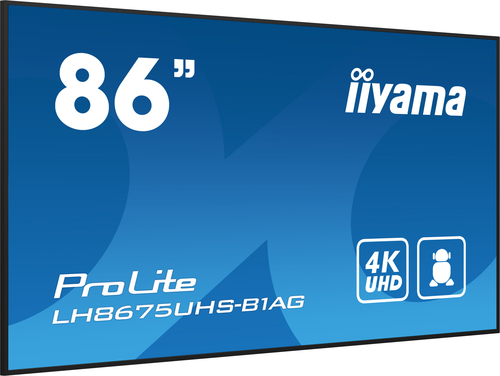 Iiyama LH8675UHS-B1AG - 85" 4K/IPS/Android/RJ45/WiFi (LH8675UHS-B1AG) - Achat / Vente Affichage dynamique sur Cybertek.fr - 4