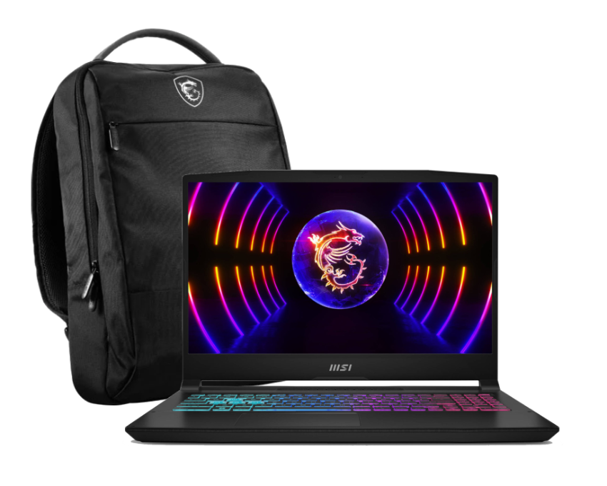 PC portable MSI Katana 15 B13VEK - 15.6" FHD 144Hz i5-13420H RTX 4050 16Go 512Go Sans OS + sac à dos Essential Cybertek