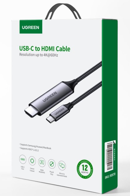 Câble USB-C vers HDMI/4K 60Hz/1.5m/Tressé/Noir - 1