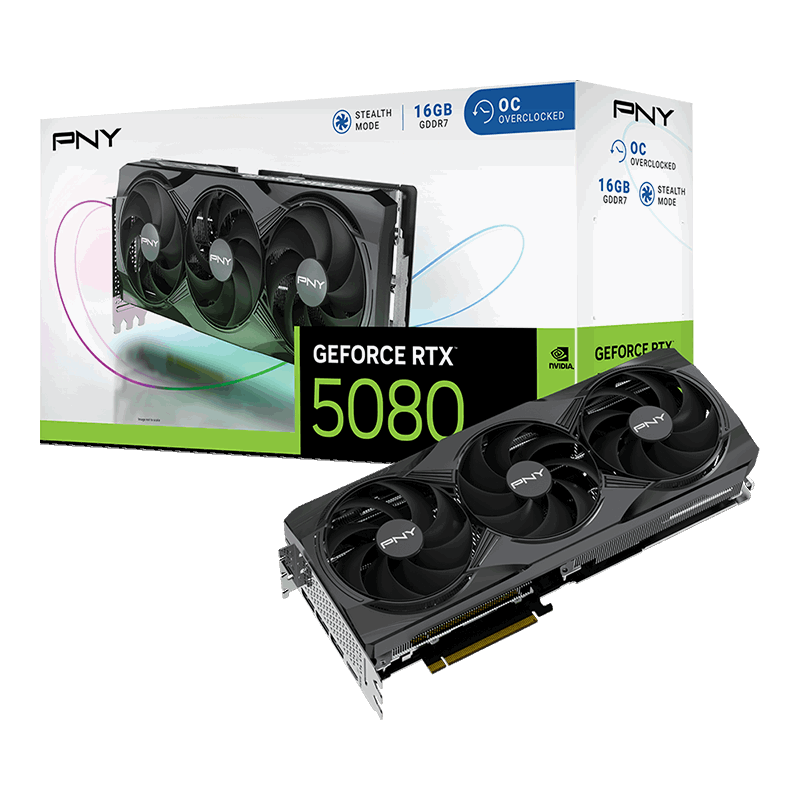 PNY RTX 5080 16GB Overclocked Triple Fan  - Carte graphique PNY - 0