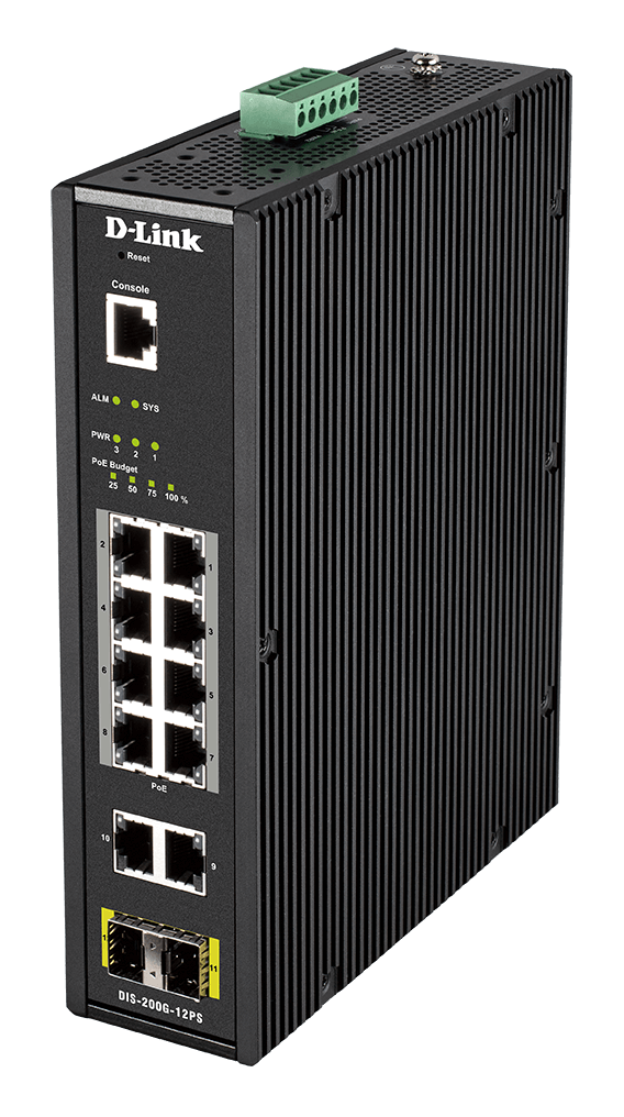 Switch D-Link 8 Ports PoE Gigabit + 2 Ports SFP - Manageable   - 3