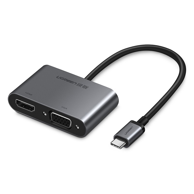 Adapateur USB-C vers HDMI + VGA/0.25m/Noir - 0