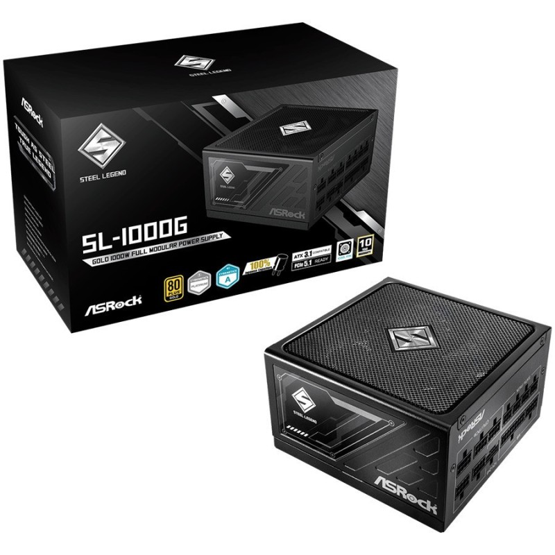 Alimentation ASRock ATX 1000W - 80+ Gold - Steel Legend SL-1000G Noir Cybertek