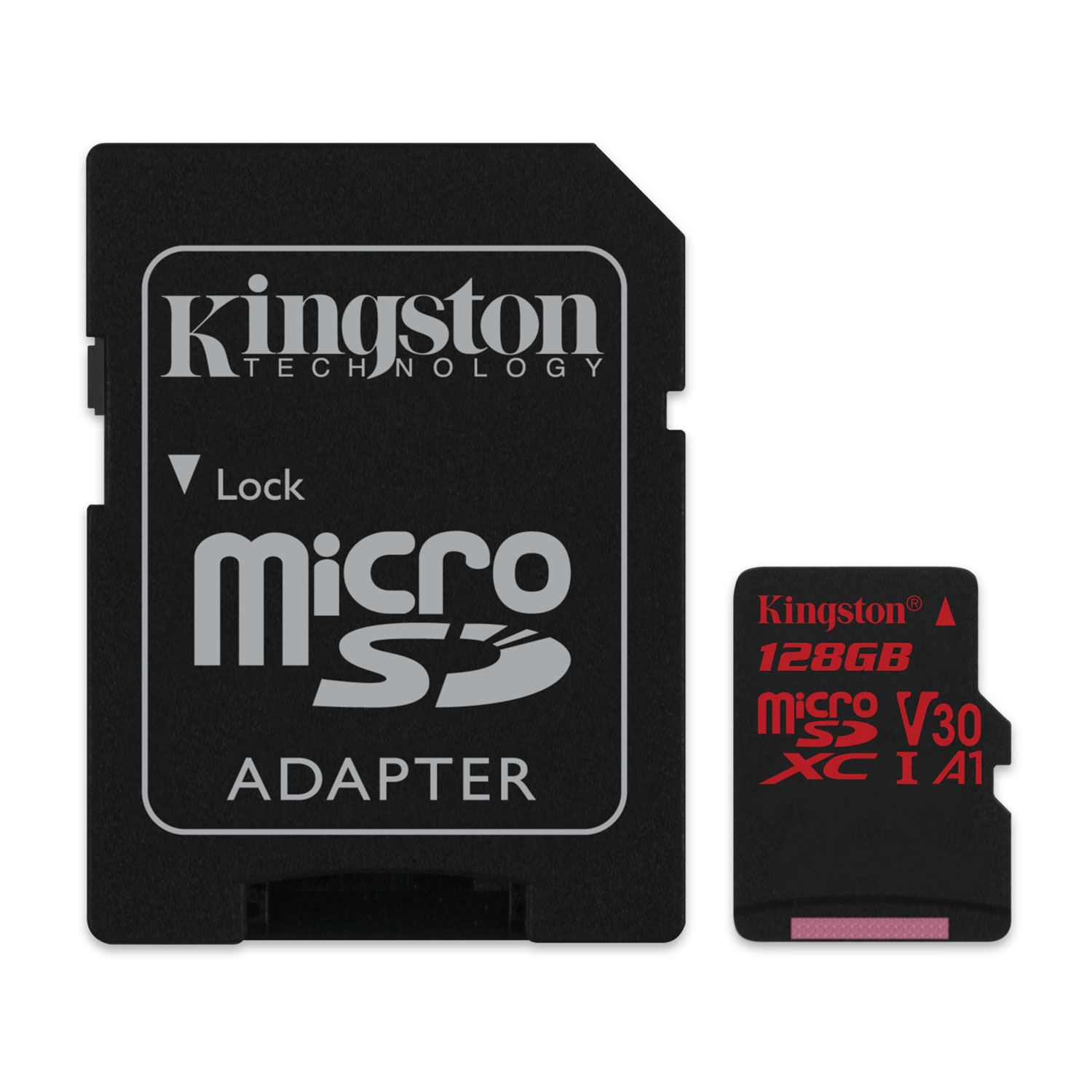 Kingston Micro SDHC 128Go Class 10 A1 V30 +Adapt SDCR/128GB - Carte mémoire - 0