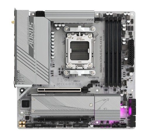 Gigabyte Gigabyte B650M A ELITE AX ICE Micro-ATX  - Carte mère - 5