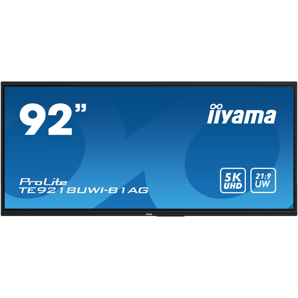 Iiyama ProLite TE9218UWI-B1AG - 92" Tactile 5K 21:9 USB-C RJ45 Wifi Android (TE9218UWI-B1AG) - Achat / Vente Affichage collaboratif sur Cybertek.fr - 0