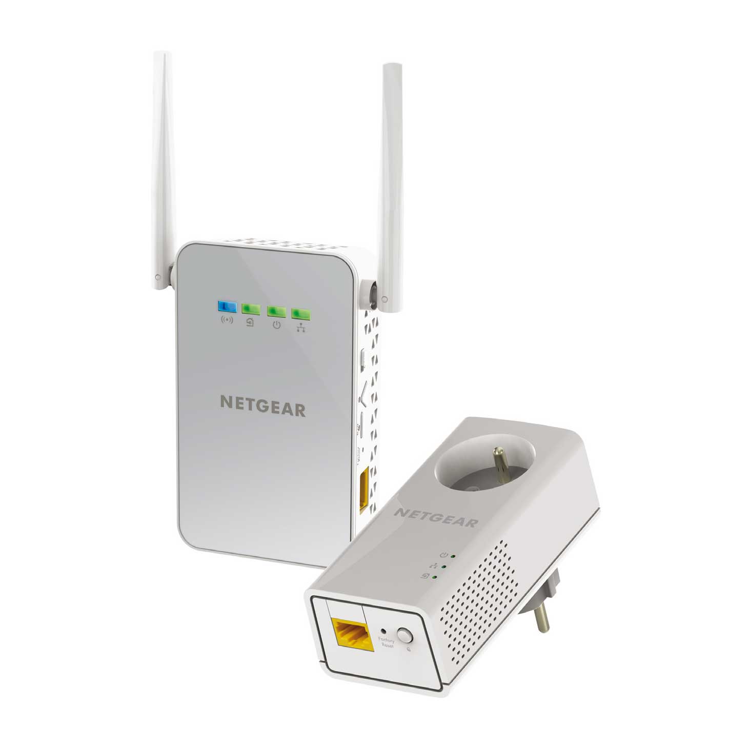 Netgear PLPW1000 (1000Mb) avec prise - Pack de 2 - WiFi AC - Adaptateur CPL - 0