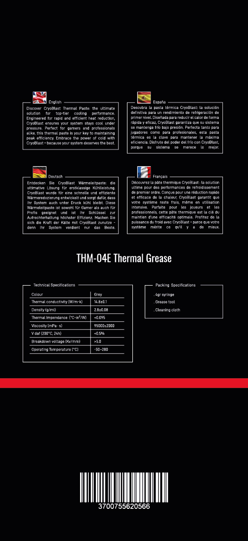 Thermal Paste CRYOBLAST Extreme 4gr - M.RED THM-04E - Cybertek.fr - 1