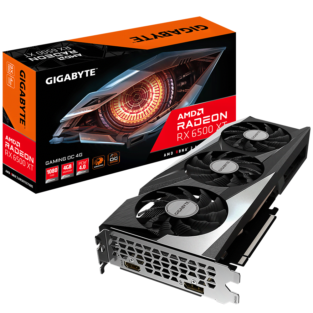 Gigabyte RX 6500 XT GAMING OC 4G  - Carte graphique Gigabyte - 0