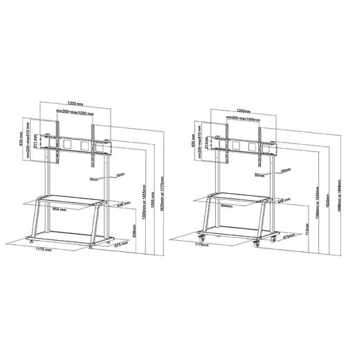 Neomounts Pro NS-M4000BLACK - Accessoire écran NewStar - 12