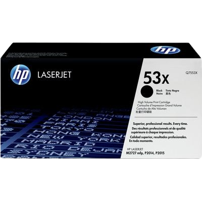 Toner Noir Q7553X (Haute capacité) pour imprimante Laser HP - 0