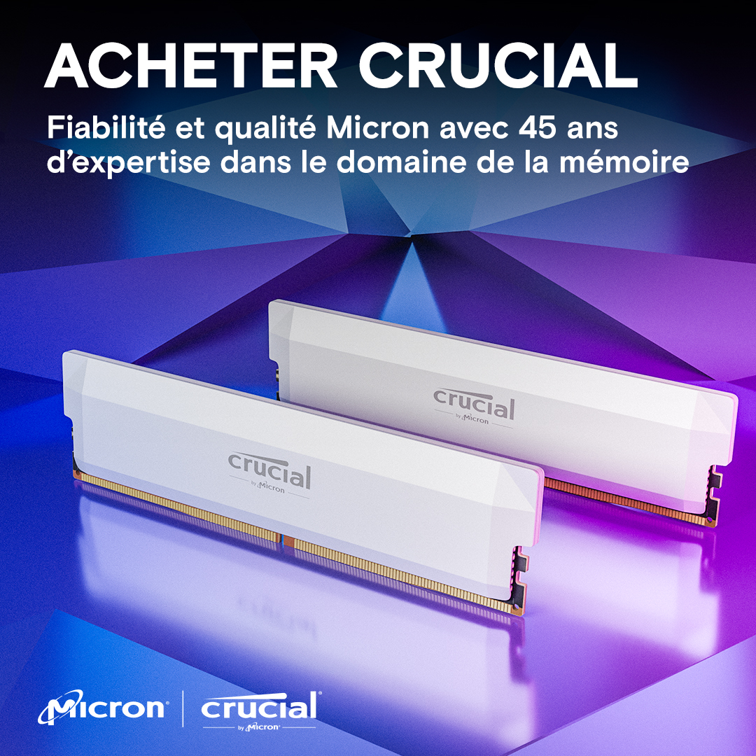 Crucial Pro Overclocking Edition 32Go (2x16Go) DDR5 6000MHz - Mémoire PC Crucial sur Cybertek.fr - 5