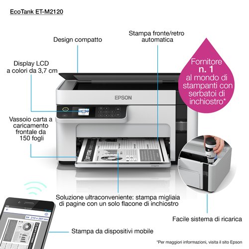 Imprimante multifonction Epson EcoTank ET-M2120 - Cybertek.fr - 42