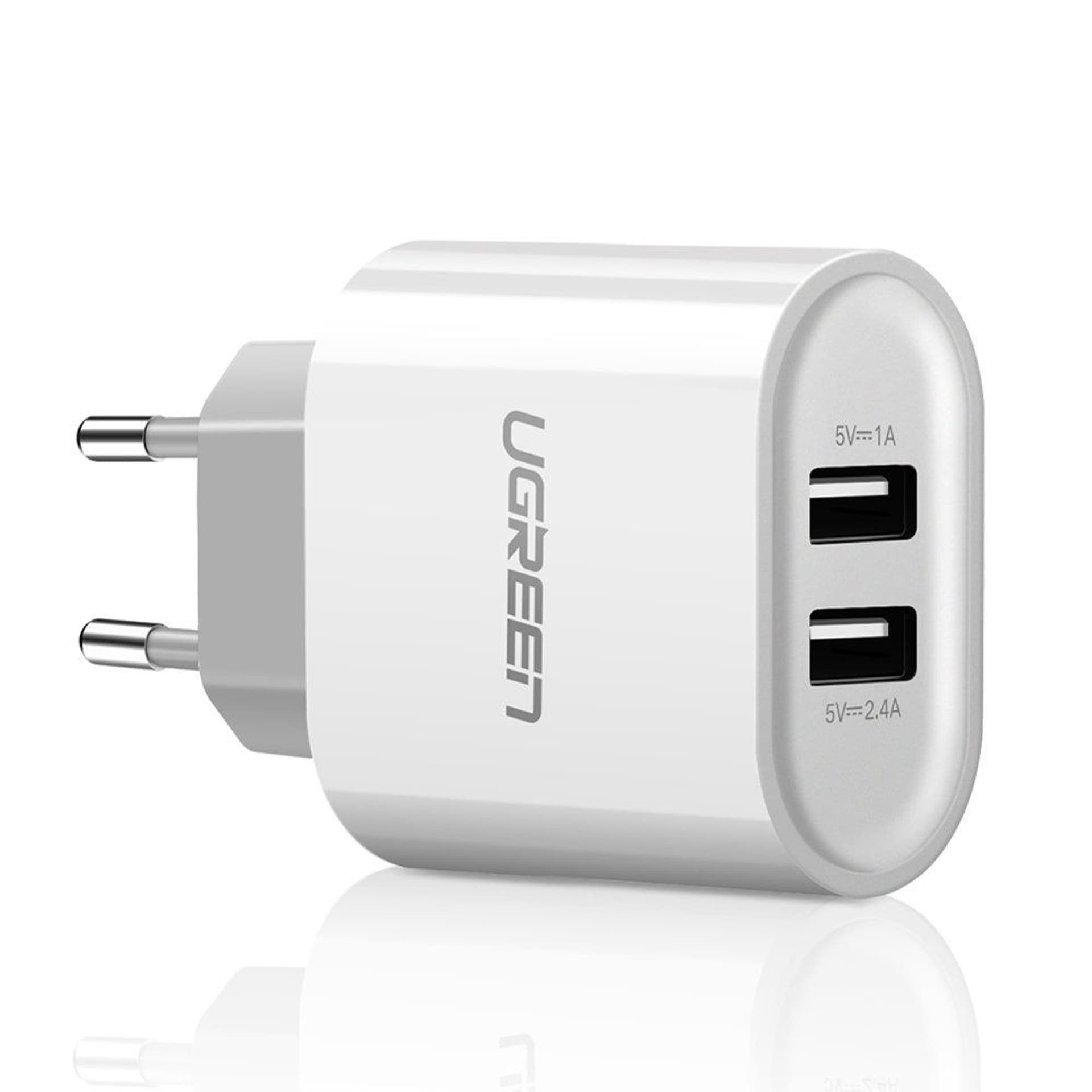 Chargeur secteur USB/2 ports/Blanc - Connectique PC/Téléphonie  - 0