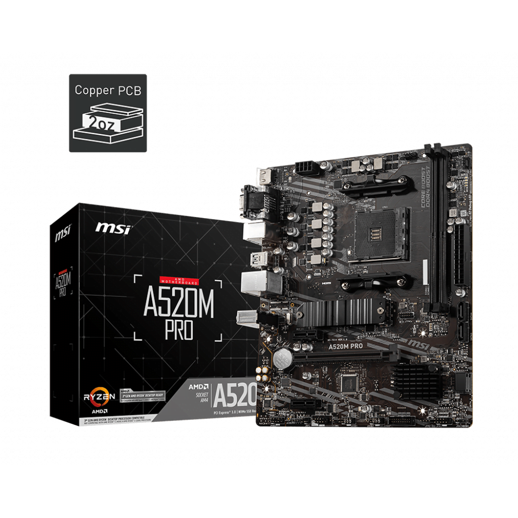 MSI A520M PRO Micro-ATX  - Carte mère MSI - Cybertek.fr - 0