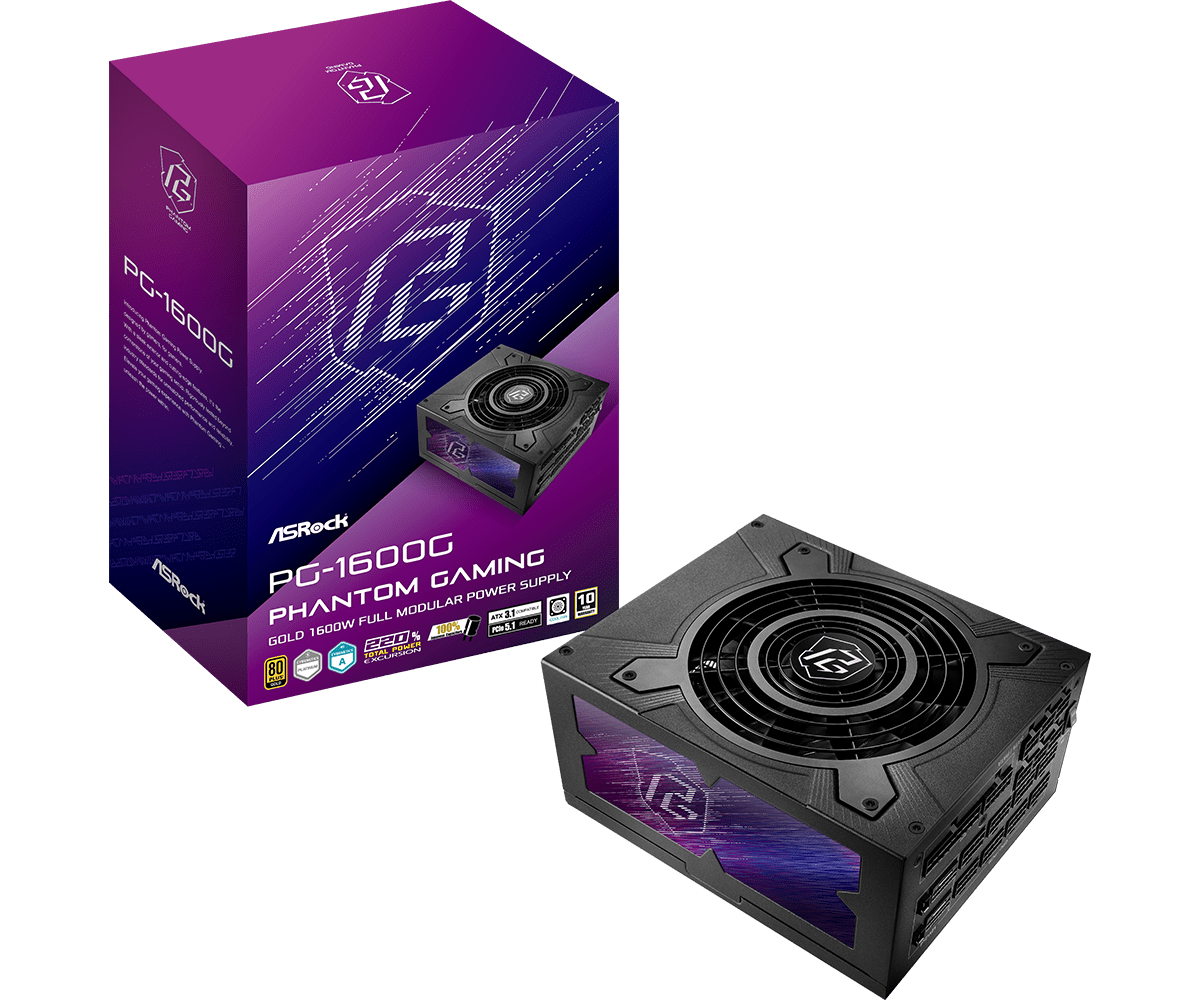 ASRock  Phantom Gaming PG-1600G - 1600W - 80+ Gold - Noir (90-UXP160-GFEAAB) - Achat / Vente Alimentation sur Cybertek.fr - 0