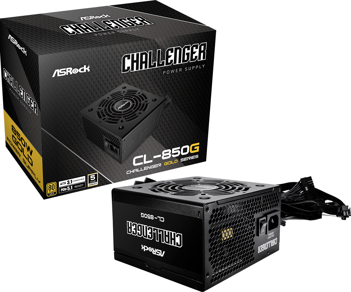 ASRock Challenger CL-850G - 850W - 80+ Gold - Noir (90-UXC085-GNEAAA) - Achat / Vente Alimentation sur Cybertek.fr - 0