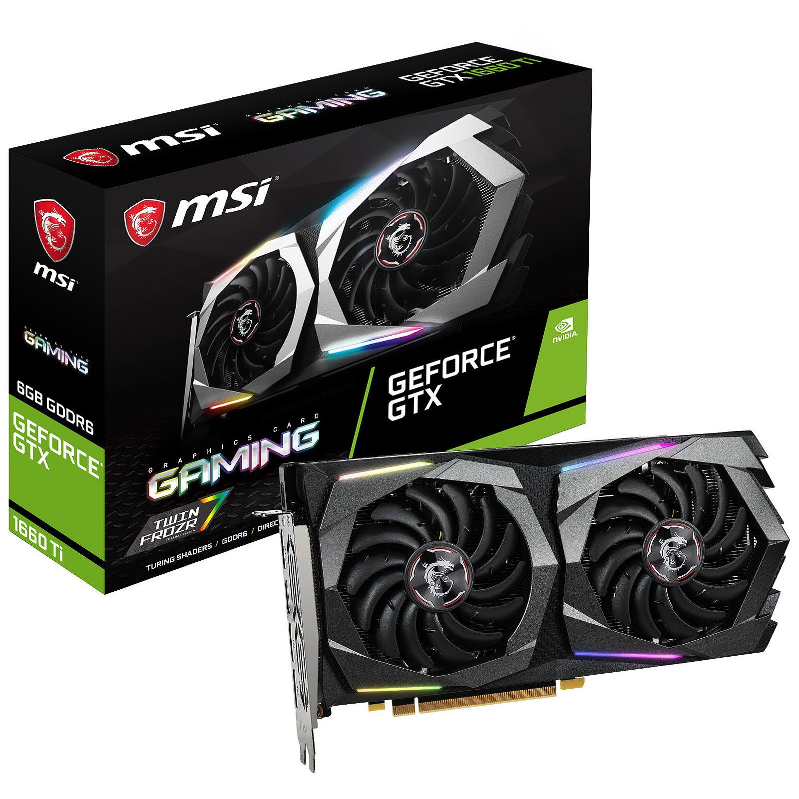 MSI GTX 1660 Ti Gaming 6G  - Carte graphique MSI - Cybertek.fr - 0