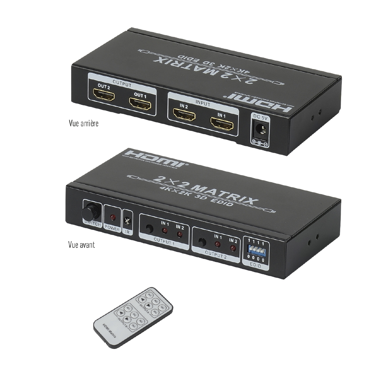 Matrice HDMI 2x2 - 4K/30ips - 10.2 gbps -  Erard - Cybertek.fr - 0