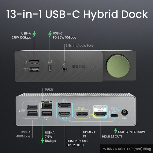 DP1310 Station d'accueil hybride USB-C 4K 60Hz - BenQ - 1