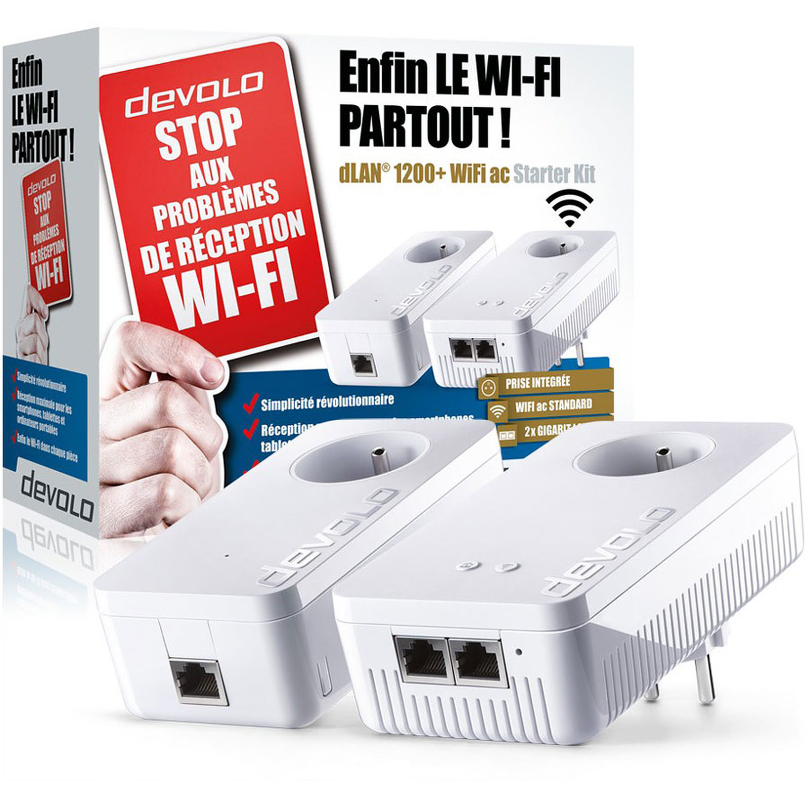 Devolo dLAN 1200+ Wifi AC Starter Kit (2CPL) - 9391 - Adaptateur CPL - 2