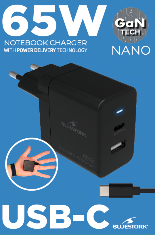 Bluestork Alimentation universelle - Noir/USB/USB-C/65W (PW-NB-65-C-GAN) - Achat / Vente Accessoire alimentation sur Cybertek.fr - 7