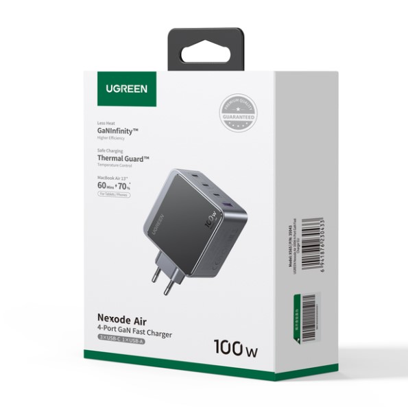 Adaptateur Nexode S USB-A+3 USB-C/4ports/100W/Gris - Connectique PC/Téléphonie  - 1