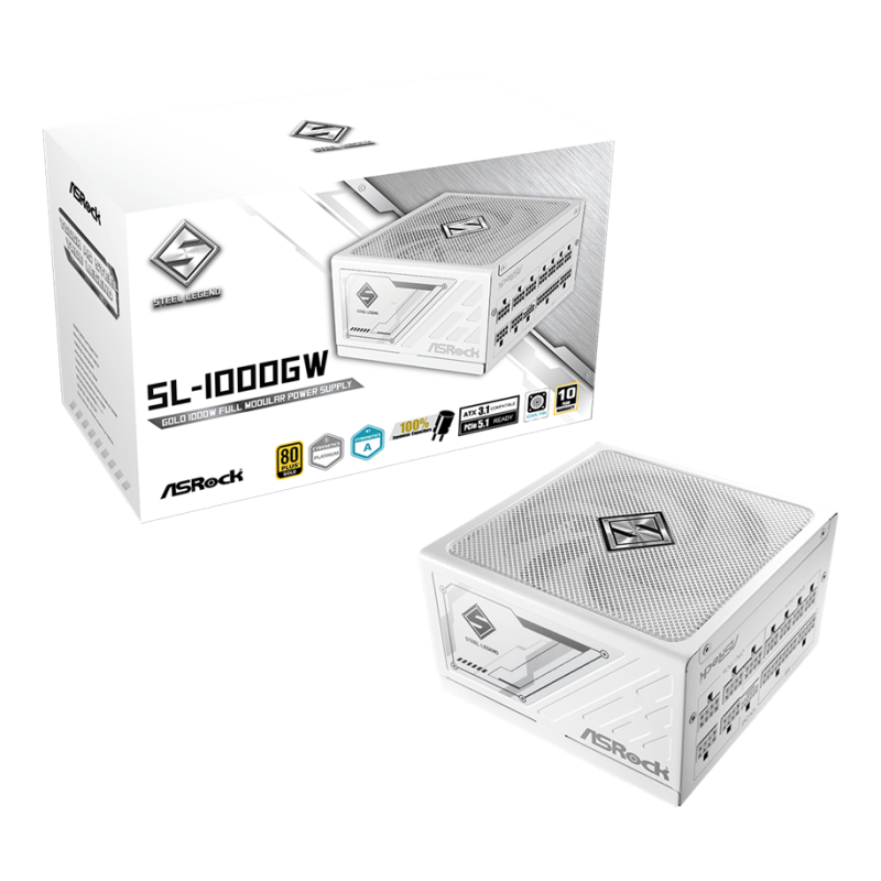 ASRock Steel Legend SL-1000G - 1000W - 80+ Gold - Blanc (90-UXS100-GFEABA) - Achat / Vente Alimentation sur Cybertek.fr - 0