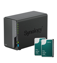 image produit Synology DS224+ - 2 Baies avec 2 Disques de 4 To Cybertek