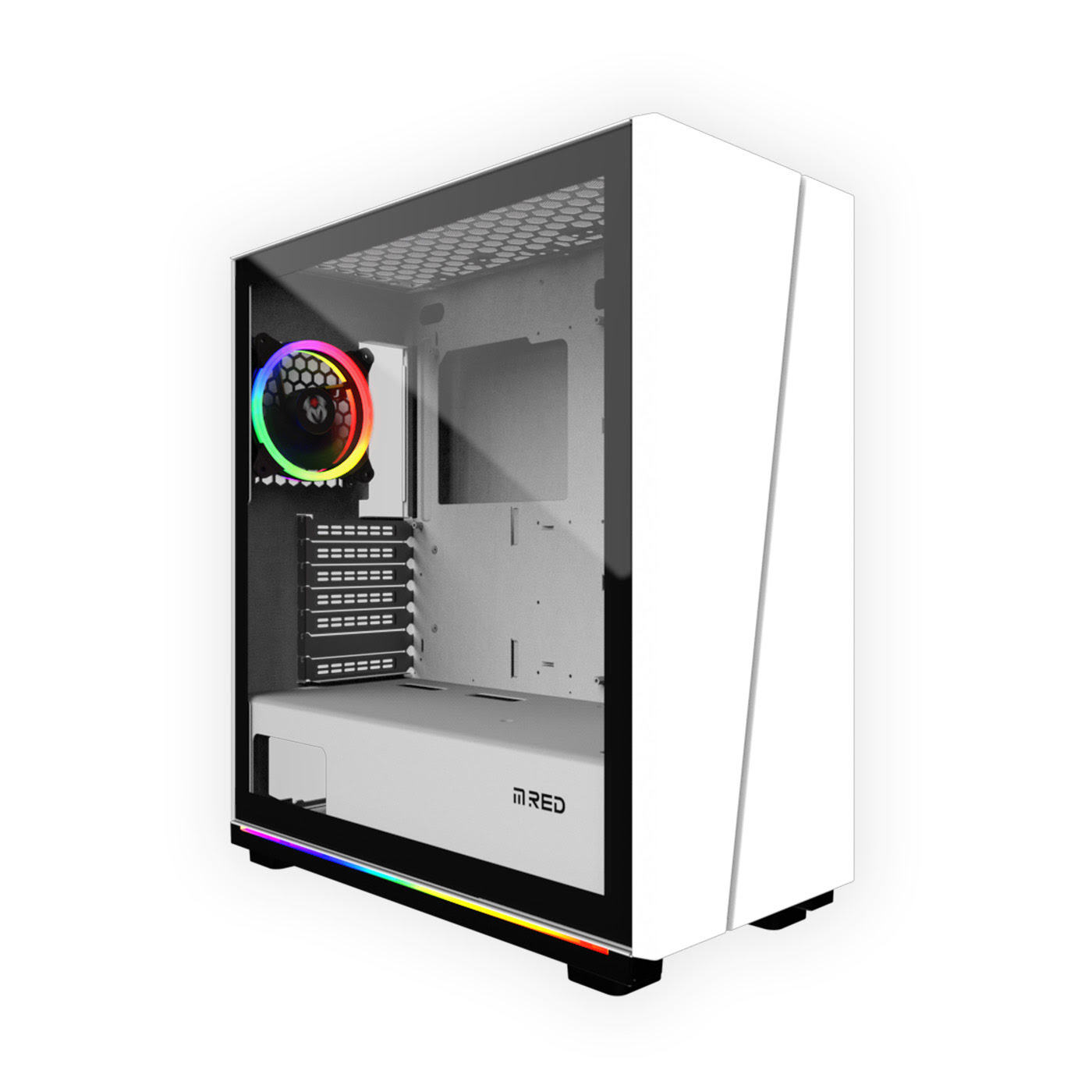 Boîtier PC Gaming ATX MC-ART Blanc, Verre Trempé Dessinable, ARGB